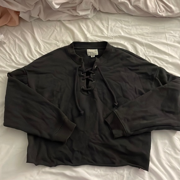 American eagle lace up fleece crewneck size M - Picture 1 of 4